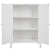 Sesslife Small Bathroom Floor Storage Cabinet, Free Standing Kitchen Cupboard Wooden Cabinet with 1 Door, White