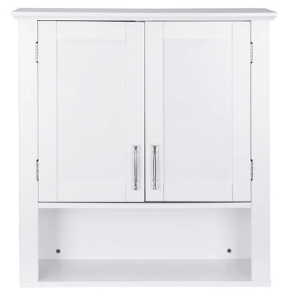 ZenSports 2-Door Bathroom Medicine Storage Wall Cabinet, Over-the-Toilet Adjustable Shelves 8" Width White