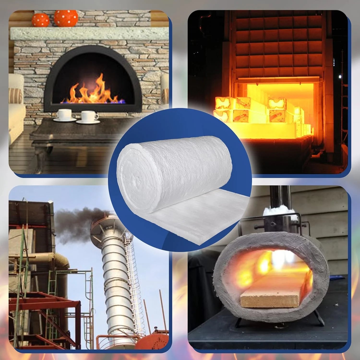 Simond Store Ceramic Fiber Insulation Roll, 2400F - 1"X24"X25', High Density Fireproof Insulation Blanket for Forge