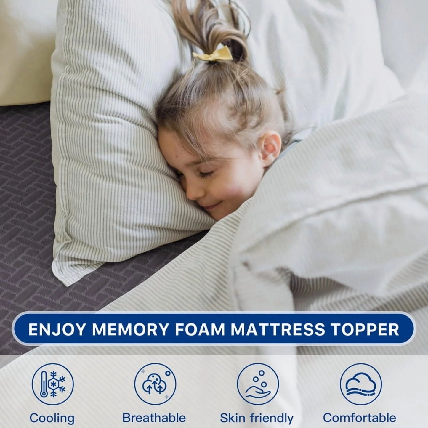 Hawsaiy 3 Inch Memory Foam Mattress Topper,Gel-Infused Cooling Bed Topper,Pressure Relief,CertiPUR-US Certified,Twin/Full/Queen/King