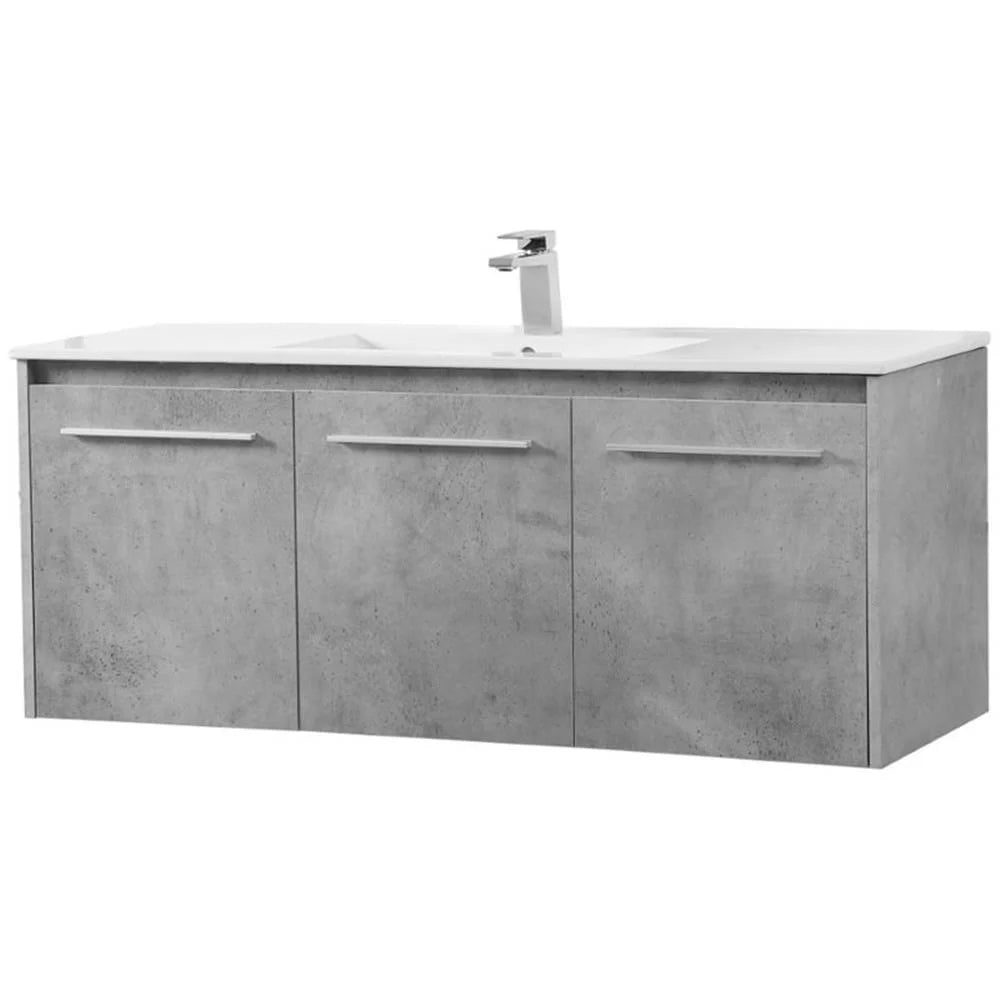 Elegant Kitchen and Bath 48 Inch Single Bathroom Floating Vanity In Concrete Grey