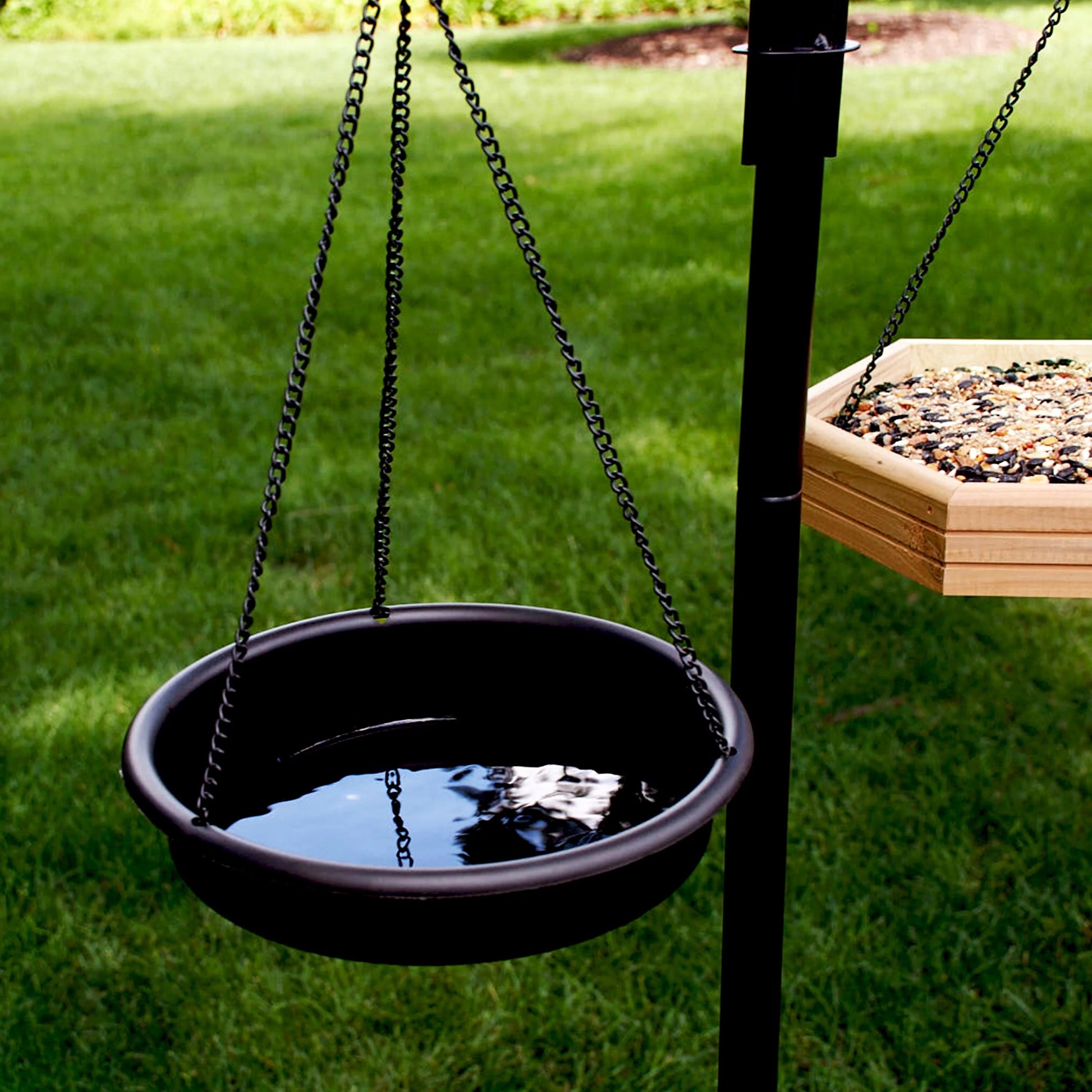 Pennington Red Cedar 2 in 1 Wild Bird Bath and Wild Bird Feeder, 4 lb. Capacity