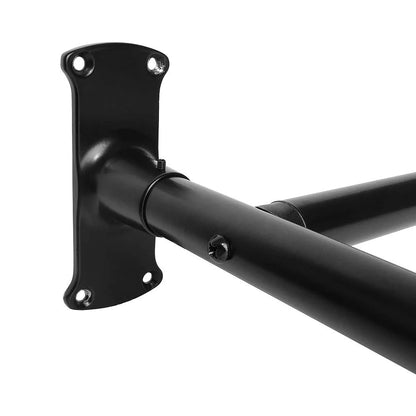 Utopia Alley Rustproof Wall Mounted Aluminum D-shape Shower Curtain Rods With Ceiling Support for Freestanding Tubs, 60 Inch Large Size by 25 Inch, Matt Black + White Shower curtain 180x70 inch