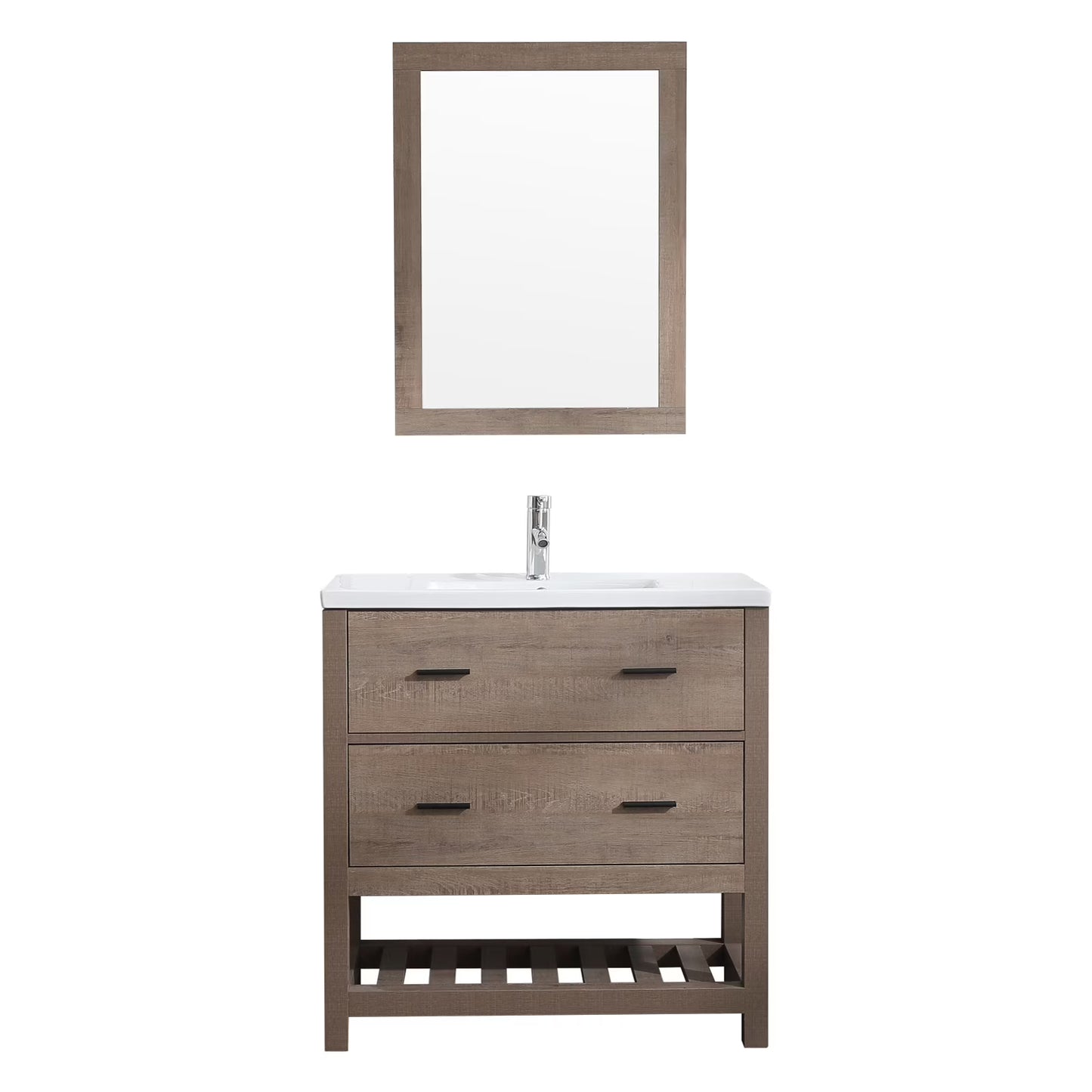 Wonline 32" PB Board Bathroom Vanity with Undermount Sink& Mirror