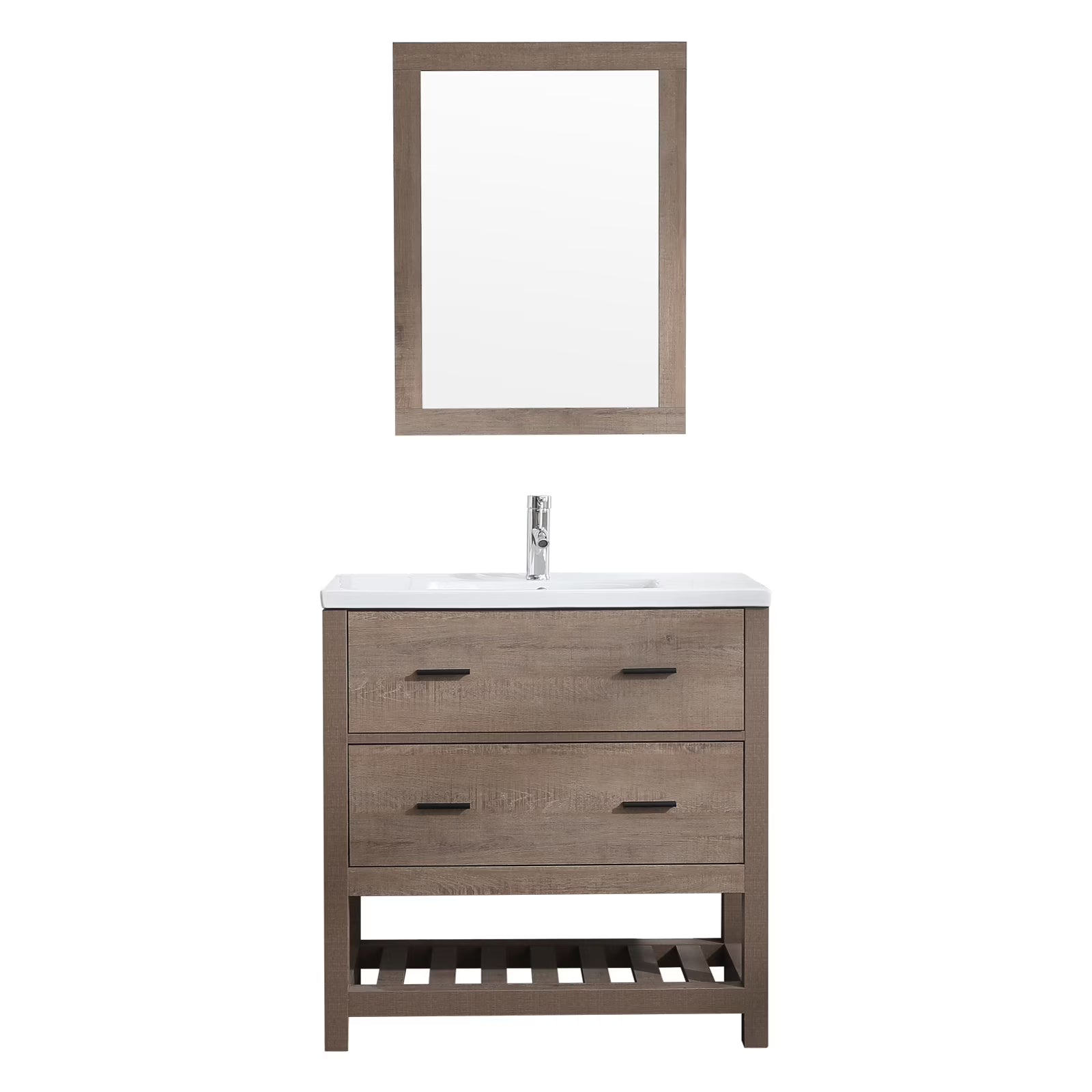 Wonline 32" PB Board Bathroom Vanity with Undermount Sink& Mirror