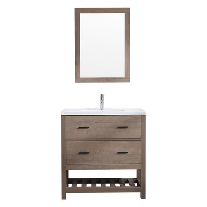 Wonline 32" PB Board Bathroom Vanity with Undermount Sink& Mirror