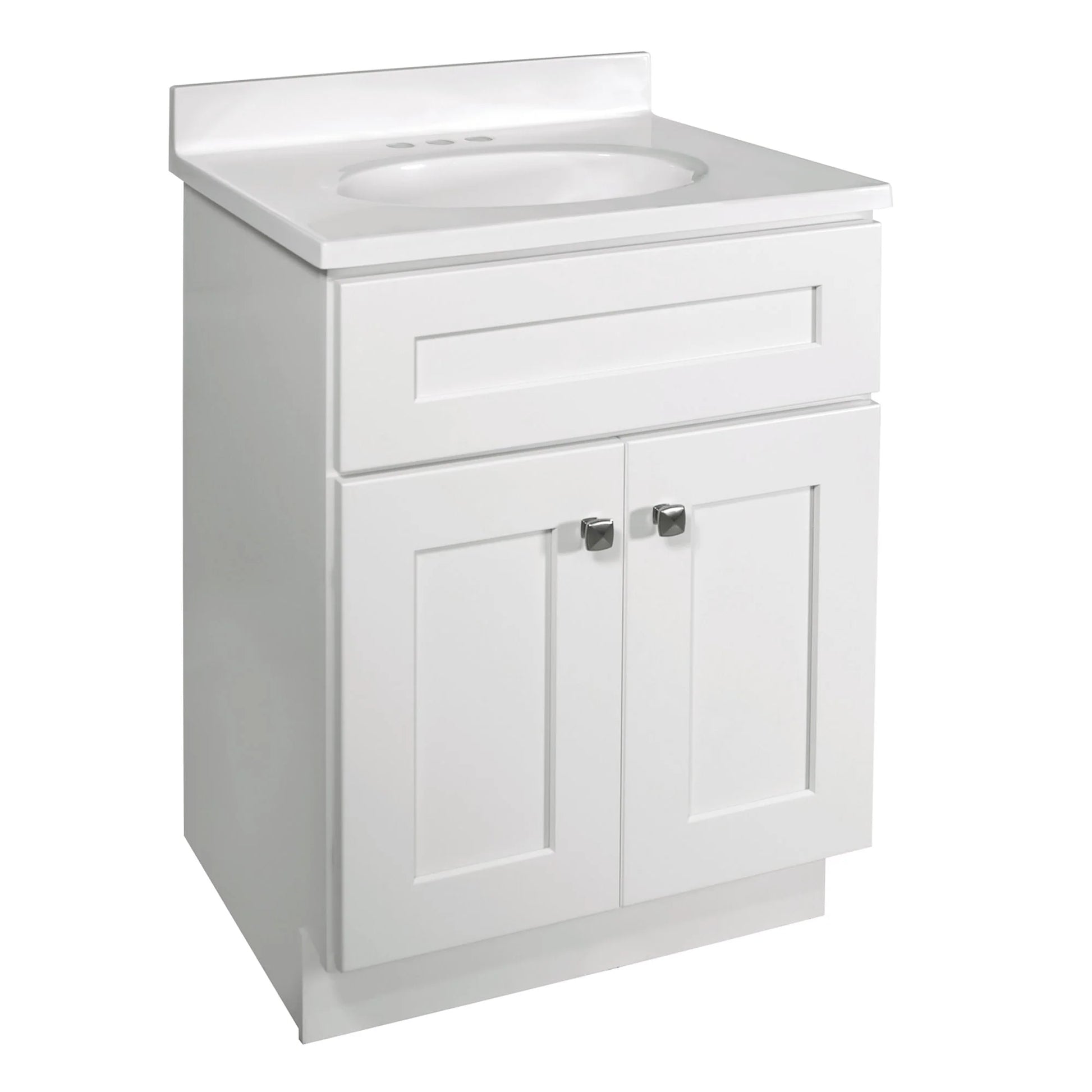 Design House 586925 Brookings 24x18 Unassembled Modern 2-Door Shaker Bathroom Vanity Cabinet Only, White