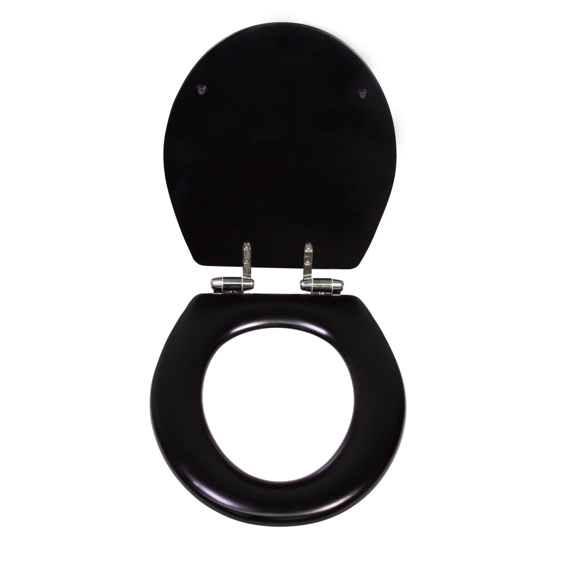 Dalton Toilet Seat Round Soft Close Black Rustic Wooden Round Standard Toilet Seat for Bathroom Design House, 561241-BLK