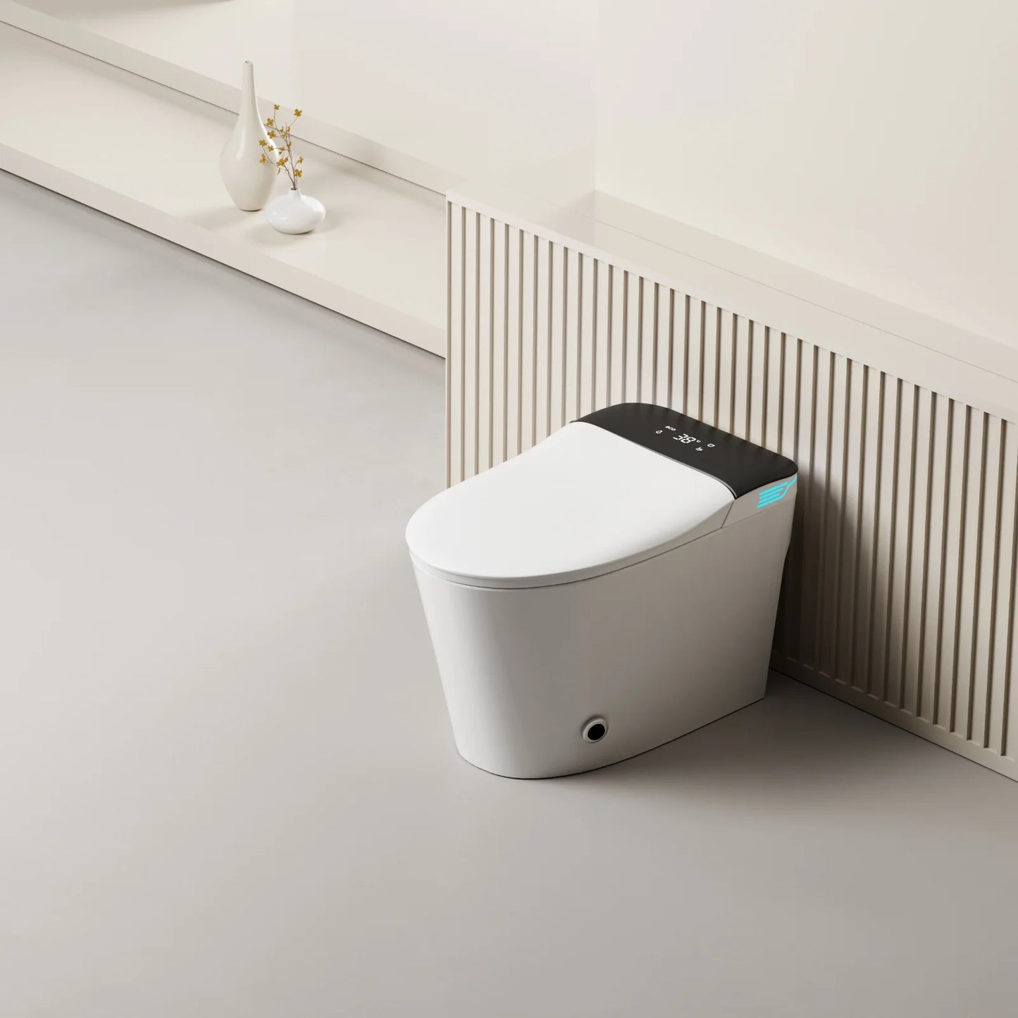 Smart Toilet with Voice Control, Heated Bidet Seat, Auto Open & Close, Warm Water Dryer, 1.28 GPF, White