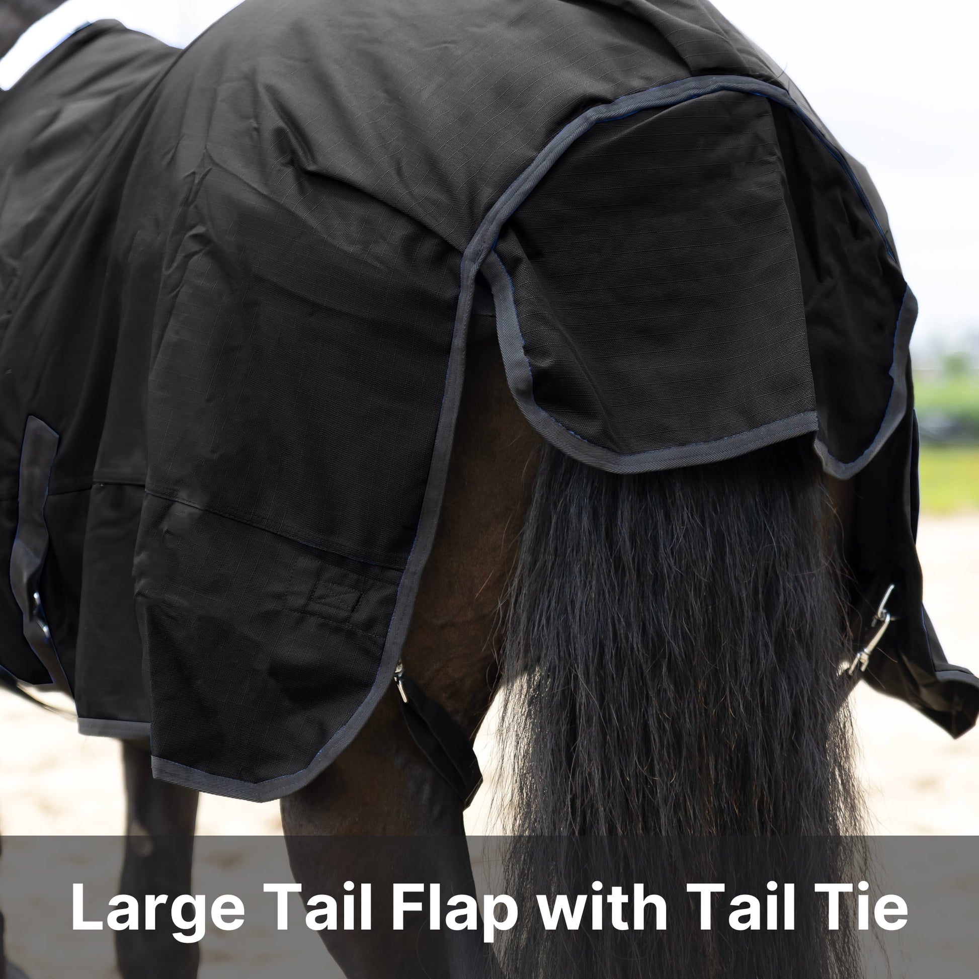 RESISTANCE Premium 1200D Waterproof Horse Turnout Blanket with 300g Polyfill & Adjustable Buckle Closure
