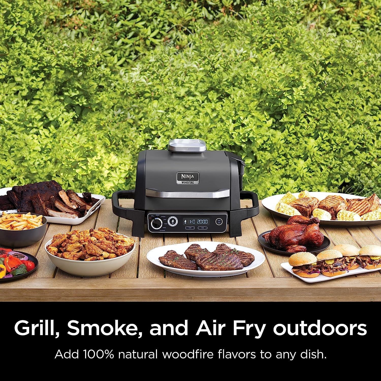 Restored Ninja OG751BRN Woodfire Pro Outdoor Grill and Smoker with Temperature Probe (Refurbished)