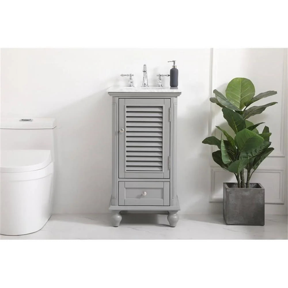 19 inch single bathroom vanity in grey
