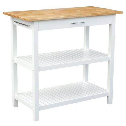 Casual Home Towel Rack Kitchen Islands with Storage, Hardwood White, 20 in