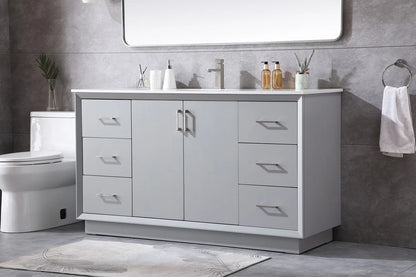 Elegant Kitchen and Bath 60 Inch Single Bathroom Vanity In Blue