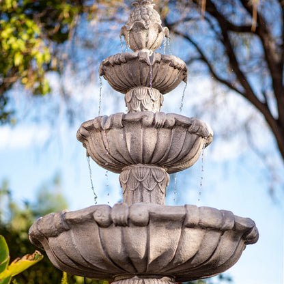 XBrand 58.3" 3-Tier Outdoor Freestanding Water Fountain - Classic Leaf Design, Large Bird Bath with Pump - Ideal for Yard, Lawn and Garden Dcor