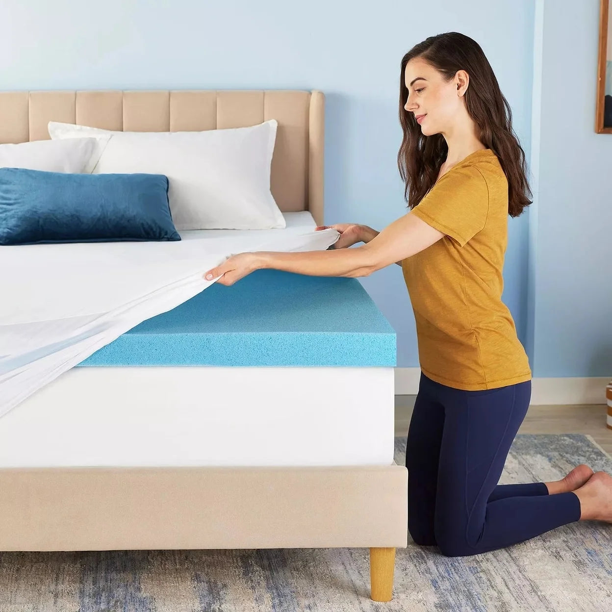Serta 3" Cool Nights Gel Memory Foam Mattress Topper Queen