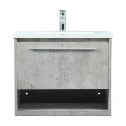 24 inch single bathroom vanity in concrete grey