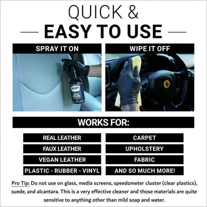 Super Cleaner | Effective Car Interior Cleaner | Leather Car Seat Cleaner | Stain Remover for Carpet, Upholstery, Fabric, and Much More! | 18 Oz Kit with Microfiber Towel