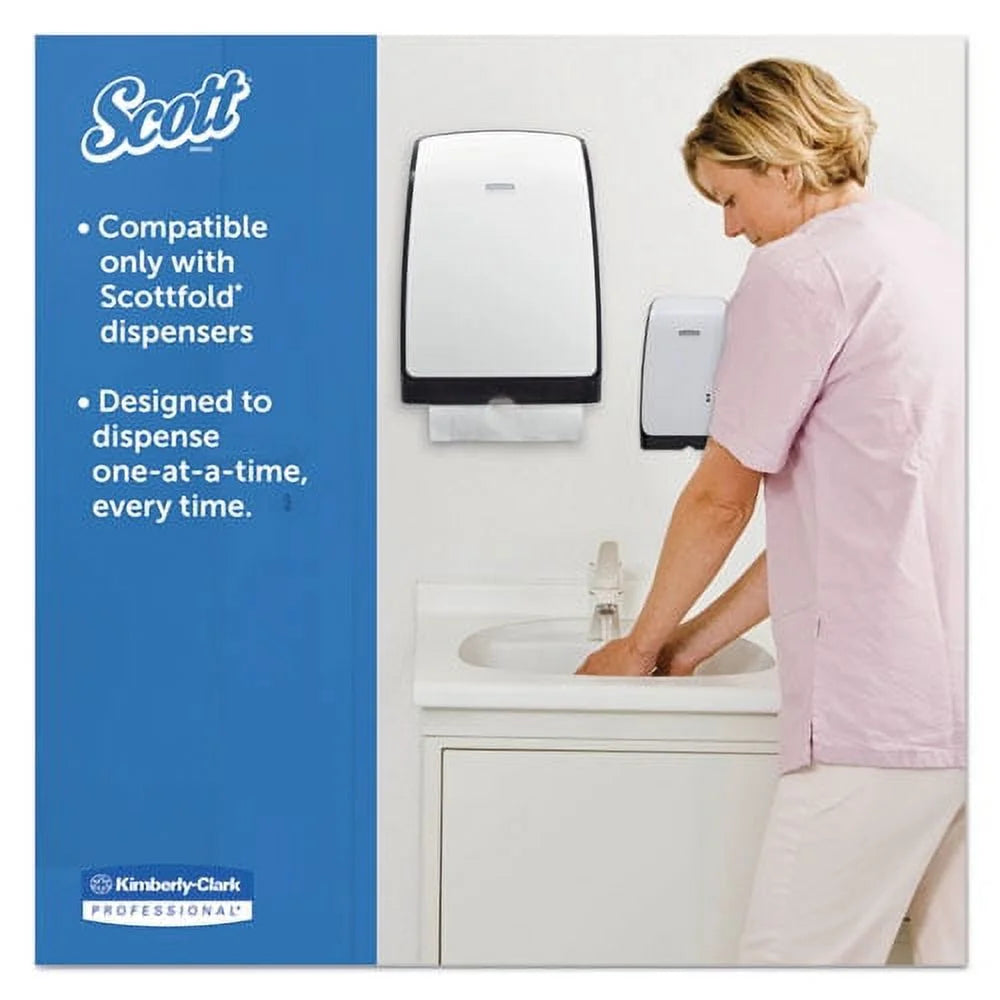 Pro Scottfold Towels, 9.4 x 12.4, White, 175 Towels/Pack, 25 Packs/Carton | Bundle of 5 Cartons