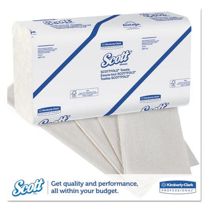 Pro Scottfold Towels, 9.4 x 12.4, White, 175 Towels/Pack, 25 Packs/Carton | Bundle of 5 Cartons