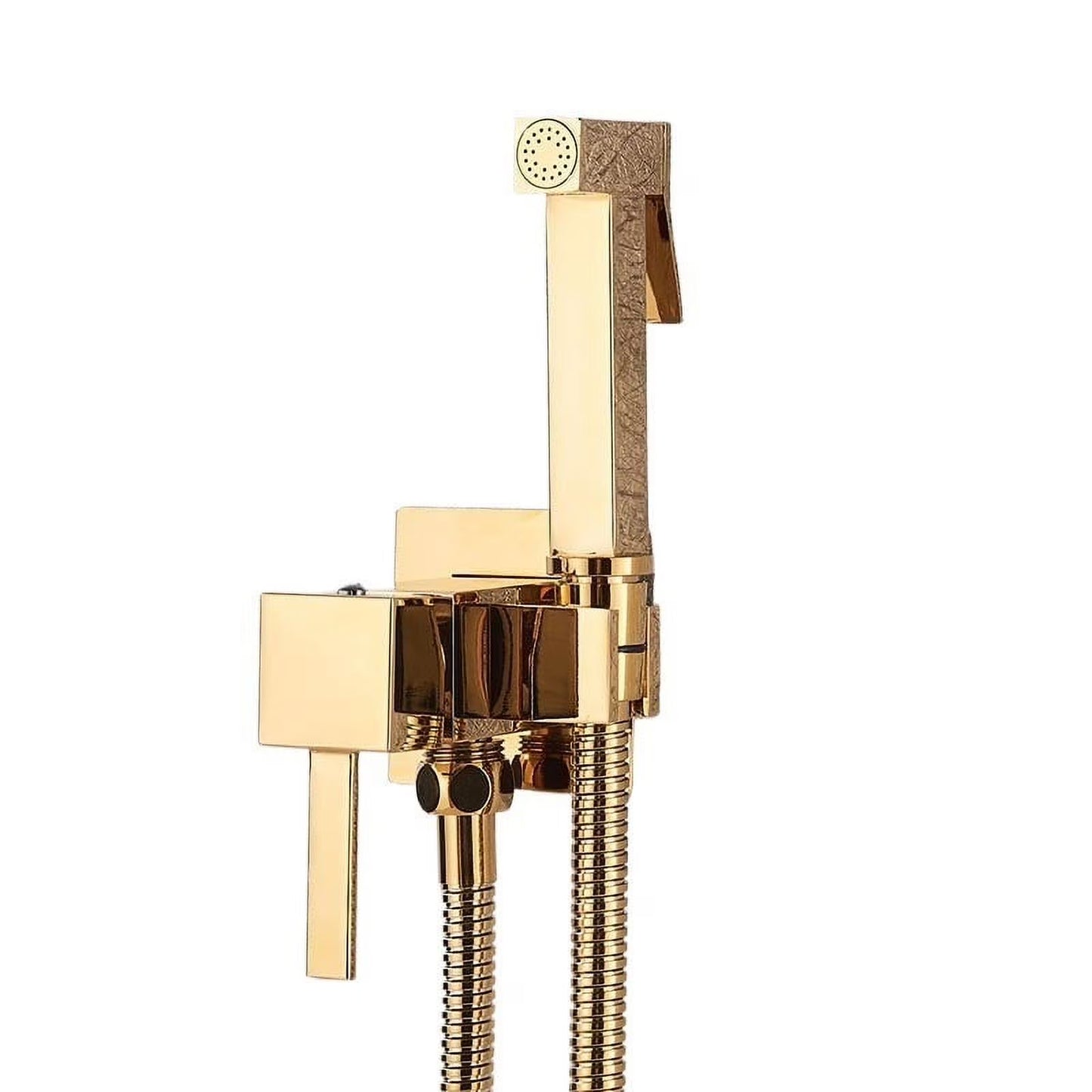 Bidet Faucet Brass Shower Tap, Washer Mixer Cold Hot Water Mixer Crane Square Shower Sprayer Head Tap Toilet Faucets ,360 Rotation