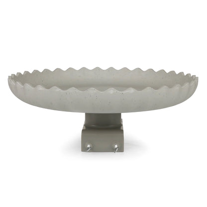Farm Innovators Outdoor Heated Bird Bath, 120W Stone Birdbath w/Deck Mount