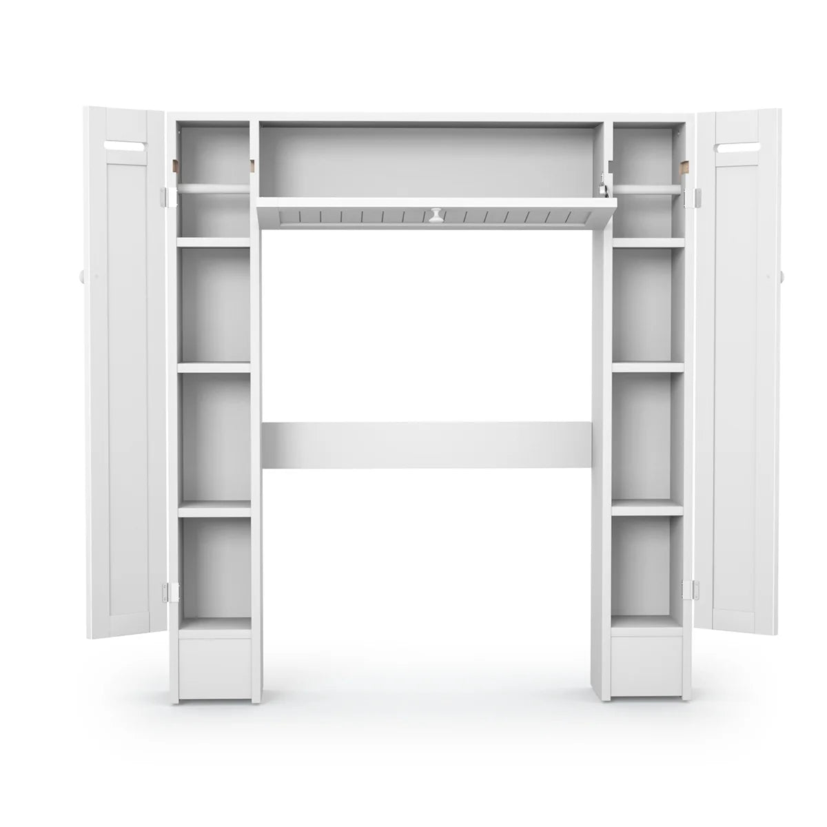Topbuy Wooden Cabinet Bathroom Spacesaver Over The Toilet Storage Cabinet w/Drop Door White