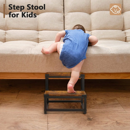 Wooden Step Stools for Adults Kids, Kitchen Step Stools, Heavy Duty 2 Step Stool for Adults, Foot Stool, Bathroom Stools
