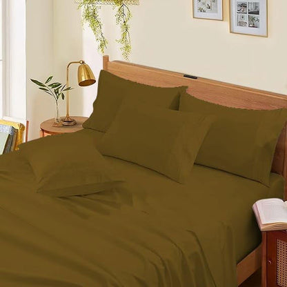 1000 Thread Count 4-Piece 100% Egyptian Cotton Bed Sheets Luxury Hotel Sheets Fits Mattress Upto 21" Deep Pocket, Twin XL Size - Burgundy Solid