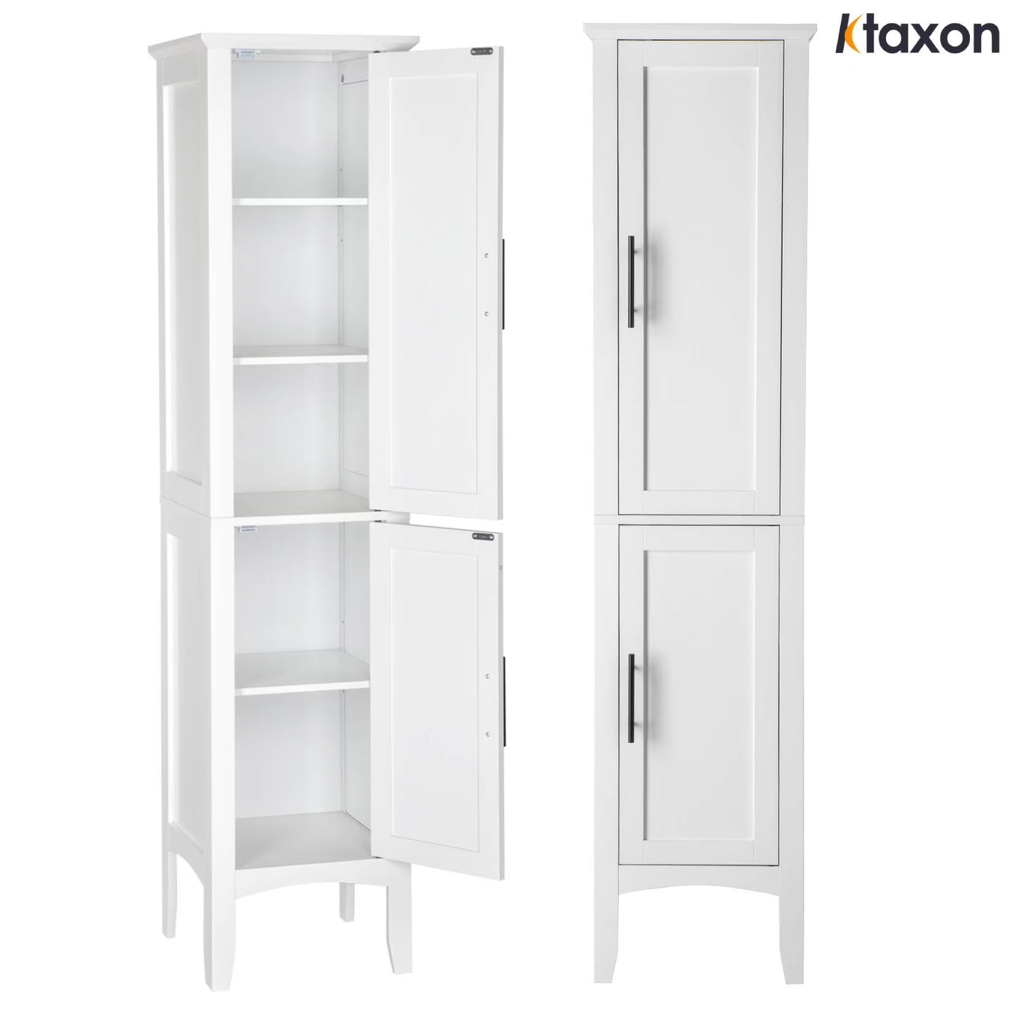 Ktaxon Bathroom Storage Cabinet Narrow Tall, Freestanding Cabinet Storage Tower with 2 Door, White