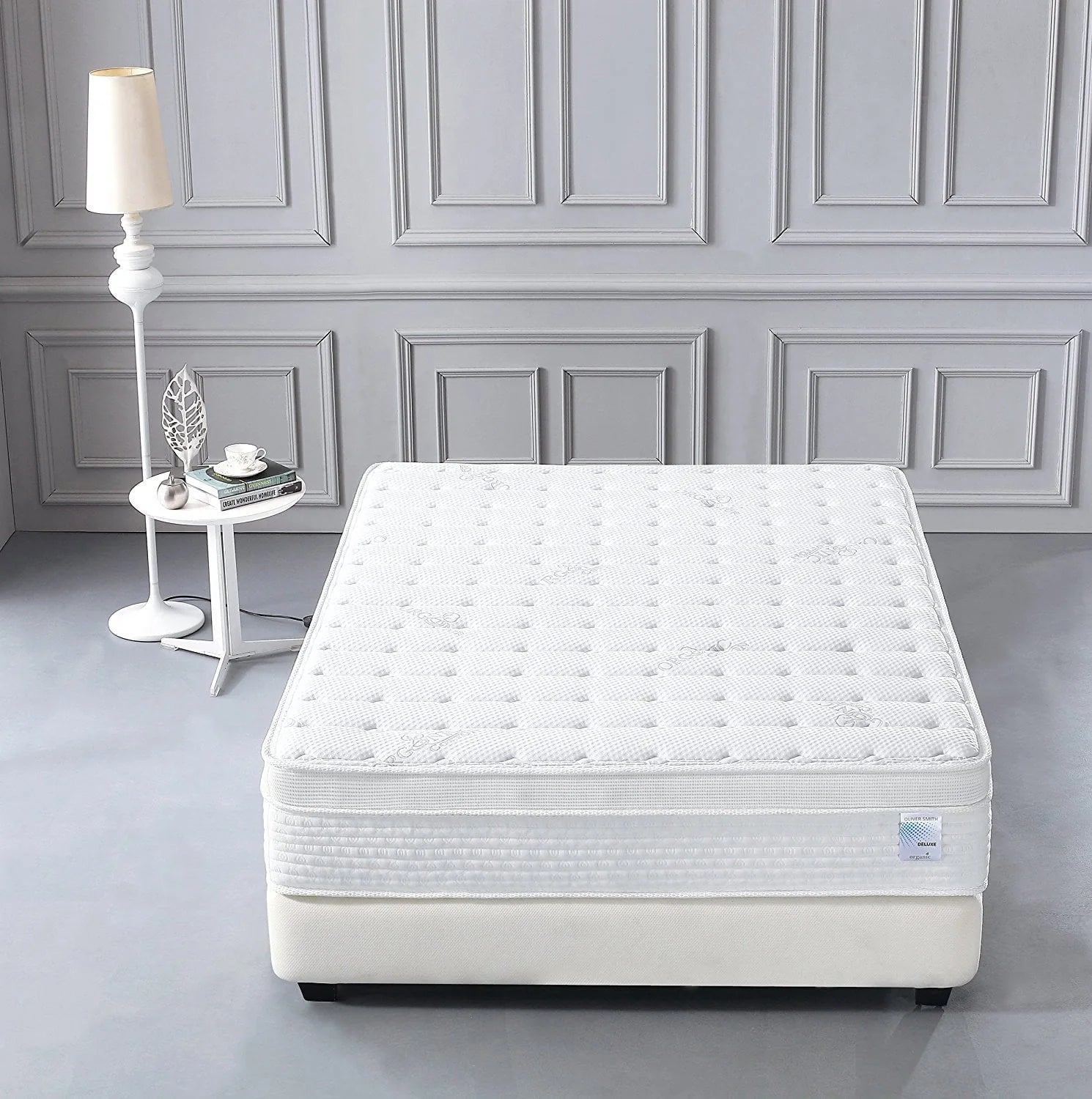 Oliver Smith Organic Cotton 12" Deluxe Sleep Plush w/Cool Memory Foam & Pocket Spring Mattress