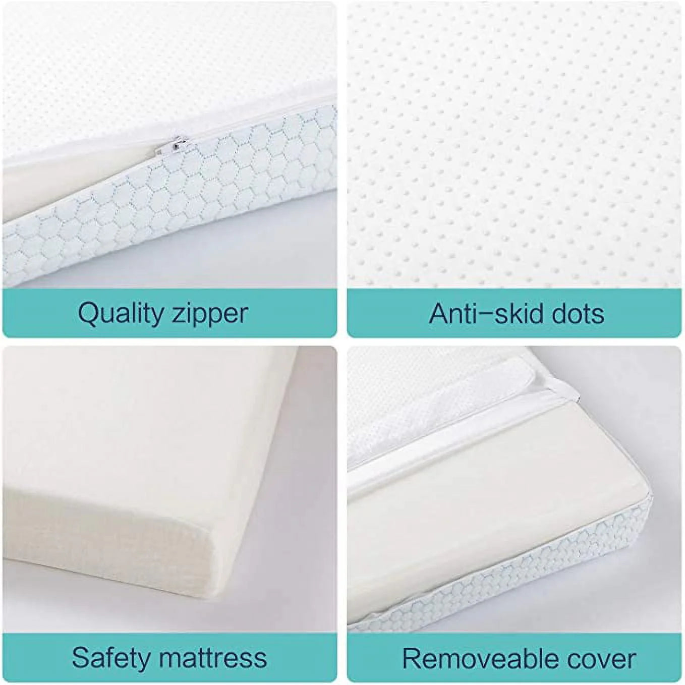 SheSpire Pack n Play Mattress, Memory Foam Playard Mattress, Portable Toddlers Mattress Firmness Featuring Soft Removable Washable Cover (38"x26")
