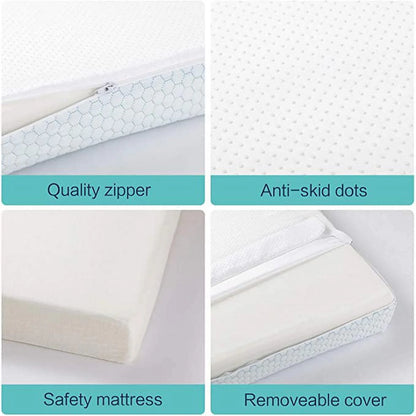 SheSpire Pack n Play Mattress, Memory Foam Playard Mattress, Portable Toddlers Mattress Firmness Featuring Soft Removable Washable Cover (38"x26")