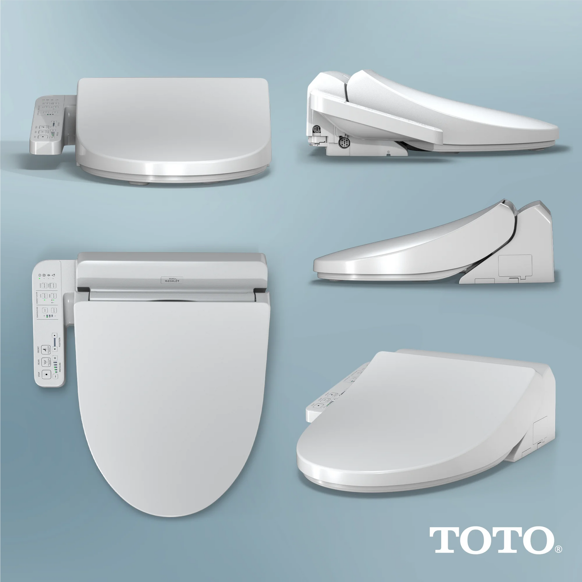 TOTO SW3004#01 Washlet A2 Electronic Bidet Toilet Seat with Heated Seat and SoftClose Lid, Elongated Cotton White