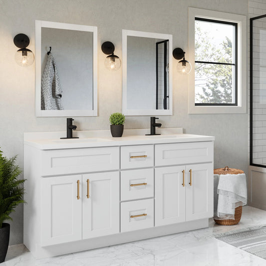 Shorewood Rectangular Wall Accent Mirror 30-Inch H X 20-Inch L, Traditional Wood Framed Living Room, Bedroom, Bathroom Vanity Mirror White Design House, 547208-WHT