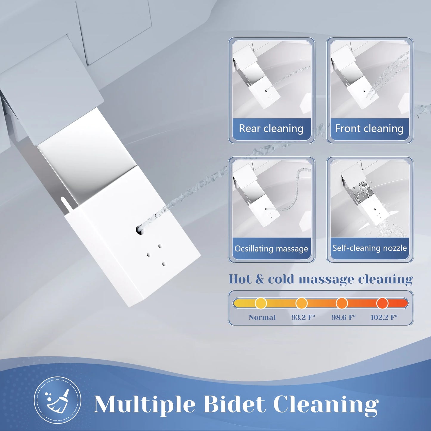 Elongated Bidet Toilet 1.28 GPF in White with Remote, Blackout Flush, Auto Flush, Heated Seat and Warm Air Dryer