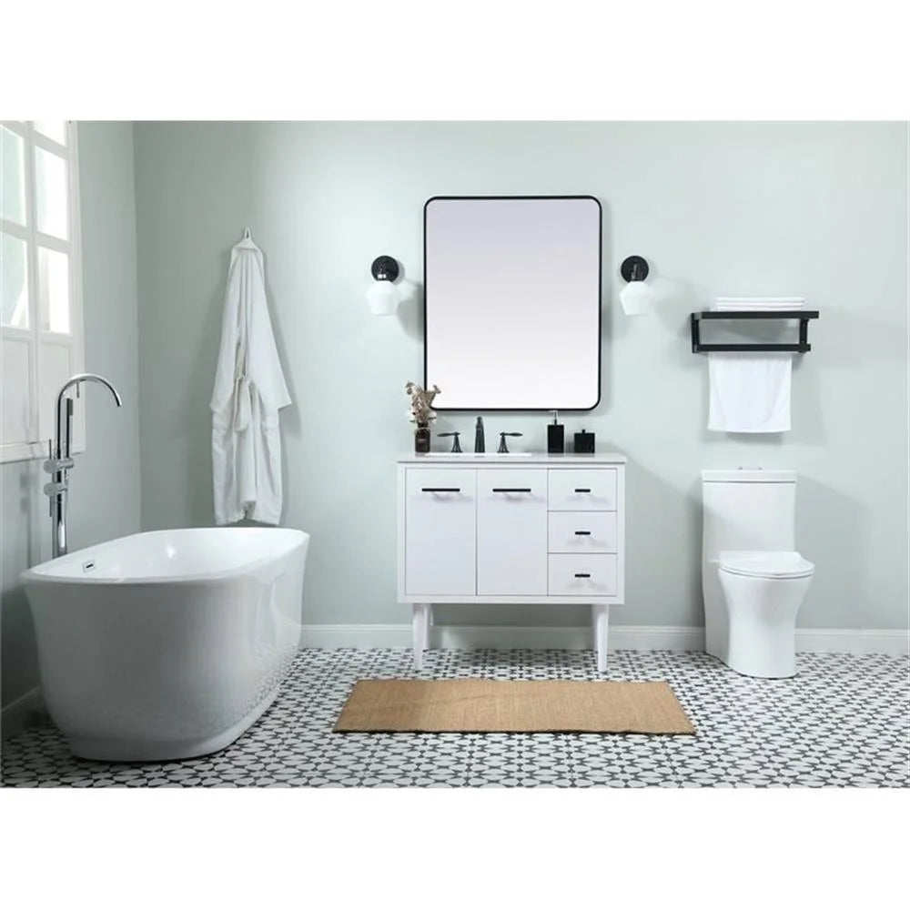 Elegant Kitchen and Bath 36 Inch Single Bathroom Vanity In Teak