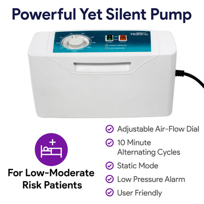 Proheal Low Air Loss Alternating Pressure Air Mattress with 3" Foam Base & Silent Pump - Stages I-III - 36° x 80° x 8°