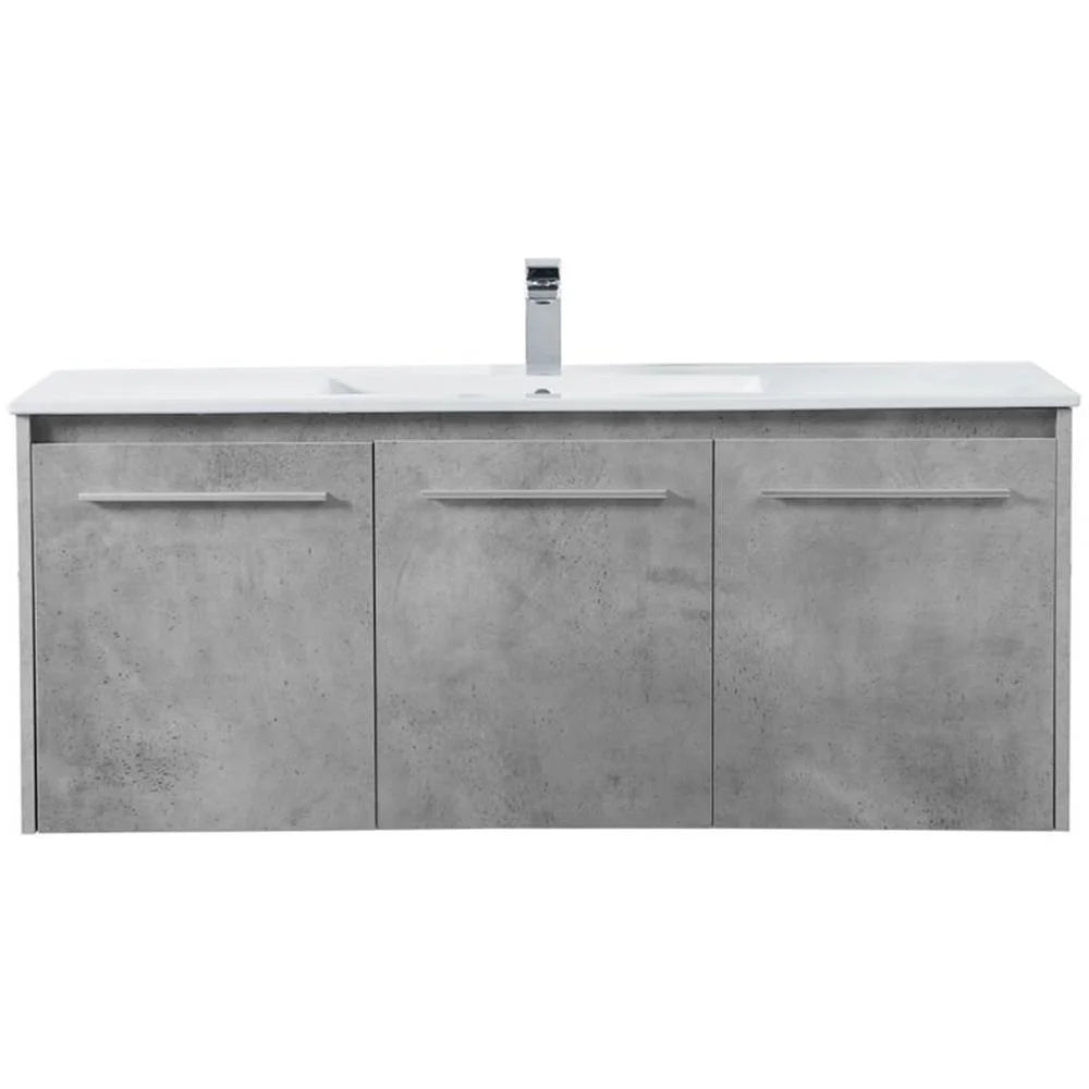 Elegant Kitchen and Bath 48 Inch Single Bathroom Floating Vanity In Concrete Grey