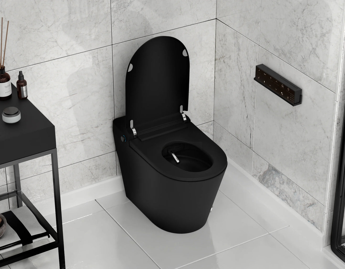 ANZZI ENVO Echo Elongated Smart Toilet Bidet in Matte Black with Auto Flush