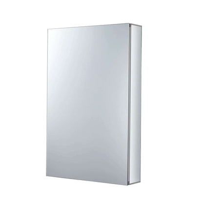Fine Fixtures Bathroom Medicine Cabinet, Aluminum, Recessed/Surface Mount, Right/Left Hinged, Mirrored Interior Grey 15 X 24 Mirrored Finish