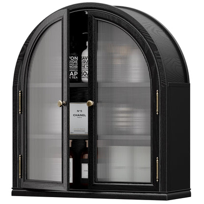ANHDAH Arched Wall Cabinet Over Toilet, 2-Door Modern Medicine Storage with 2 Shelves. Space-Saving Mounted Organizer for Bathroom Towels & Cosmetics.