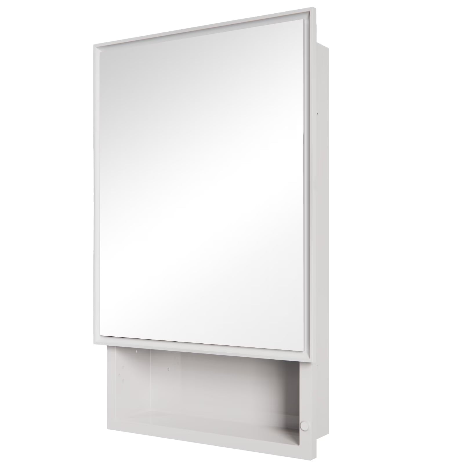 FUMANGO 16x26 Medicine Cabinet, Simple& Beautiful, Large Storage Space, Matte White for Bathroom Vanity