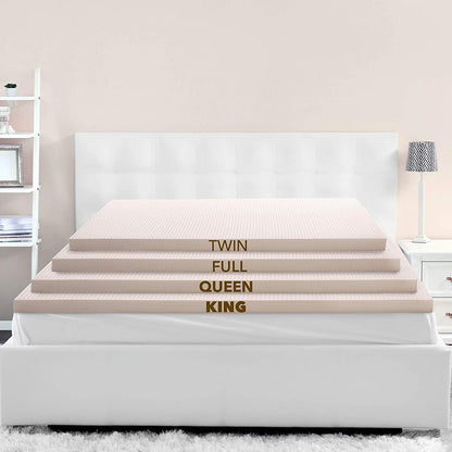 AK TRADING CO. Natural Latex Foam Mattress Topper | Hypo-Allergenic & Organic - 2 Inch Medium Density (Full - 75" x 54")