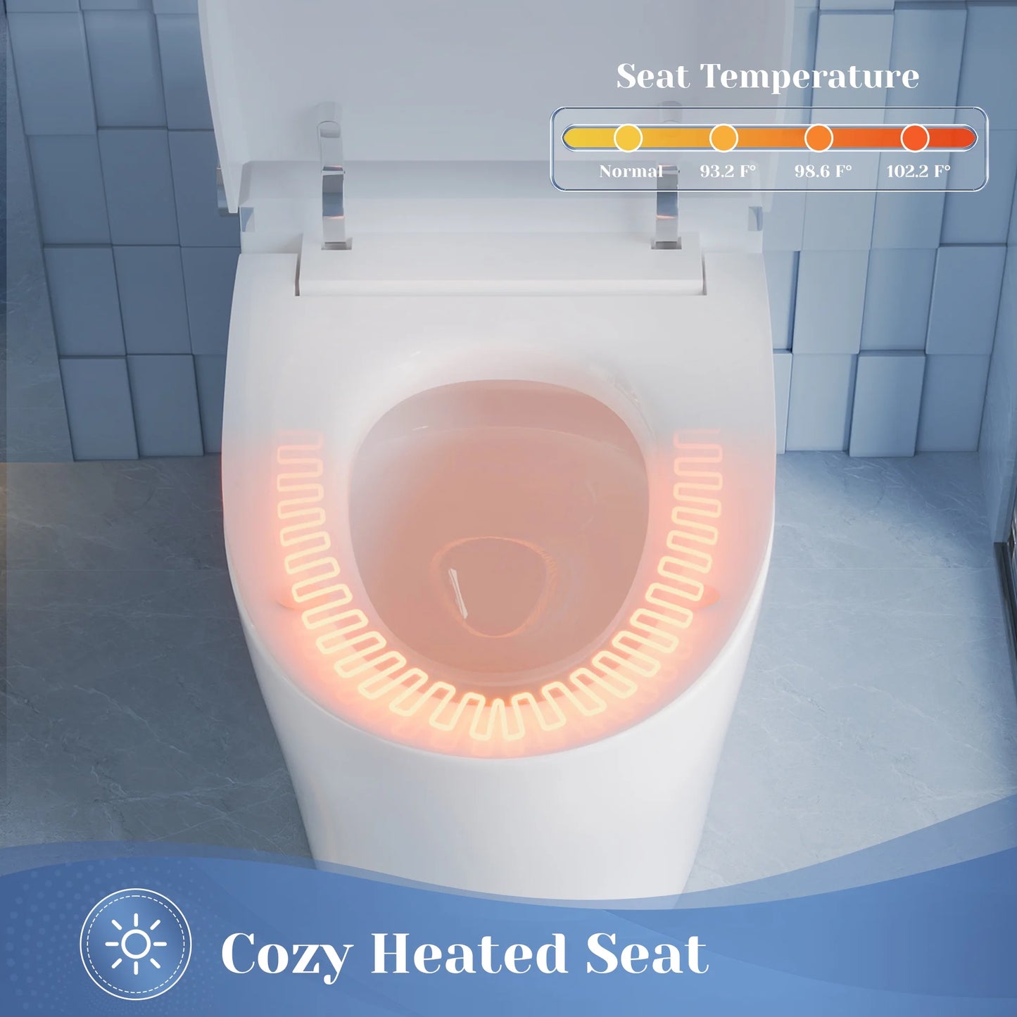 Elongated Bidet Toilet 1.28 GPF in White with Remote, Blackout Flush, Auto Flush, Heated Seat and Warm Air Dryer