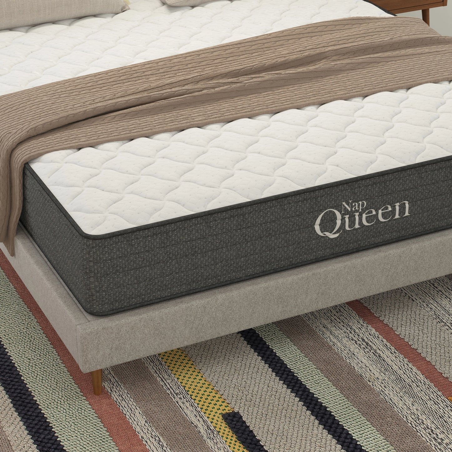NapQueen Victoria 10" Medium Firm, Hybrid of Cooling Gel Infused Memory Foam and Pocket Spring Mattress, Queen Size