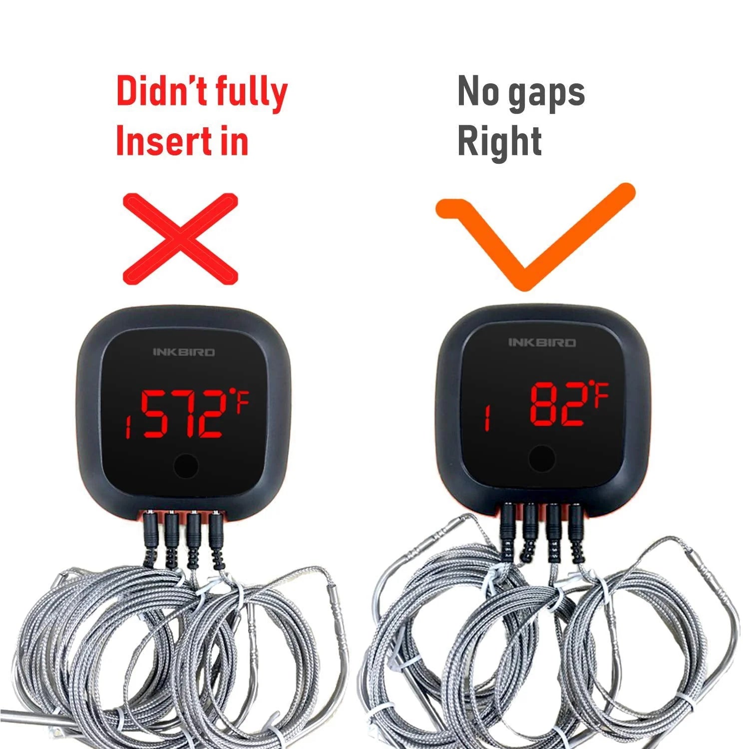 Inkbird Bluetooth Grill BBQ Meat Thermometer with Dual Probes Digital Wireless Grill Thermometer, Timer, Alarm,150 ft Barbecue Cooking Kitchen Food Meat Thermometer for Smoker, Oven, Drum
