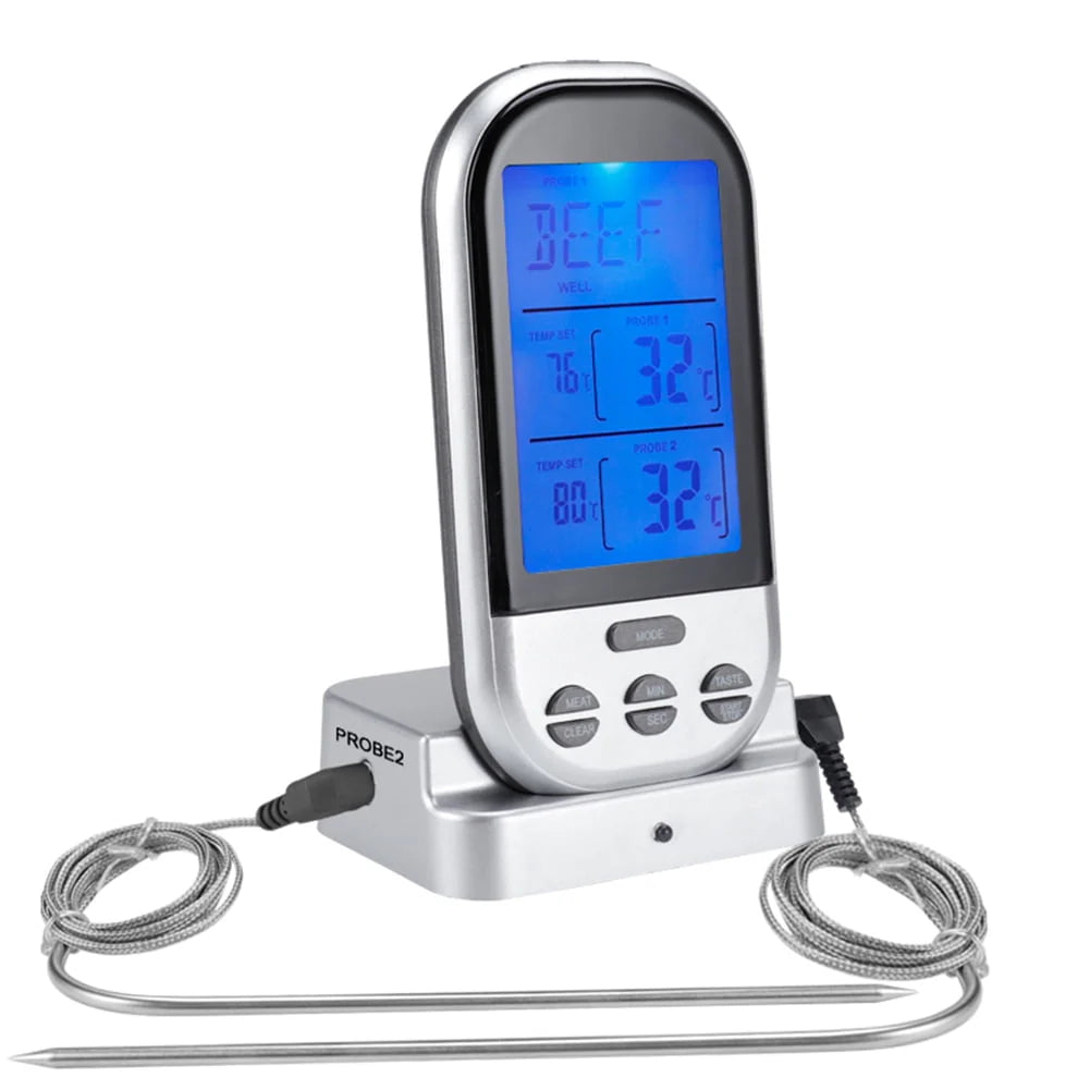 WindC Wireless Digital Kitchen Cooking Tool BBQ Food Meat Thermometer with Dual Probe
