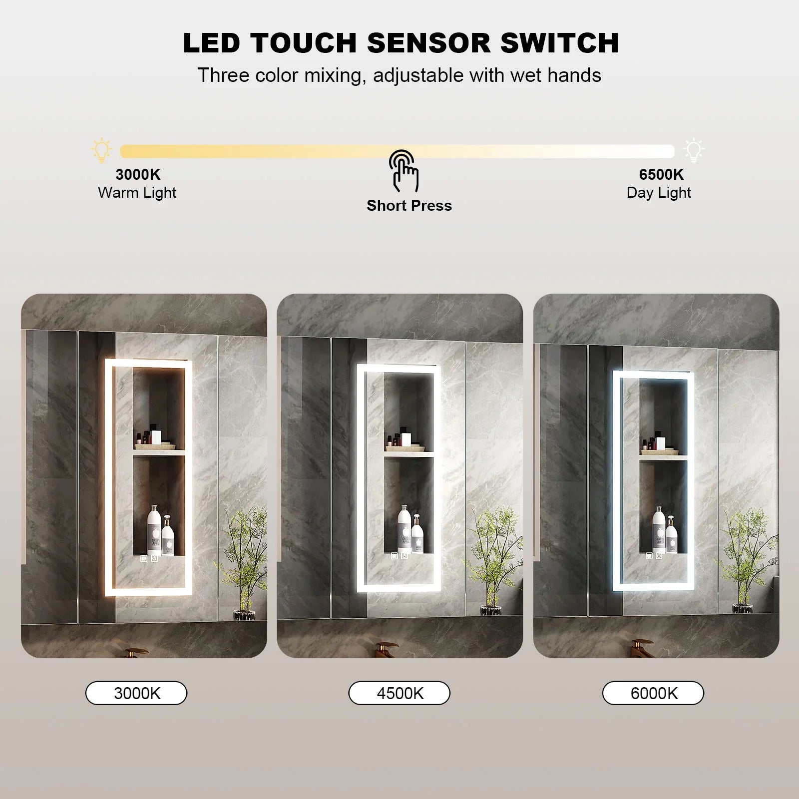 Led Medicine Cabinets for Bathroom with Mirror Lighted Mirror Cabinet with Defogger Surface Mount Bathroom Vanity Medicine Cabinet with Storage 23.7X 25.6Inch
