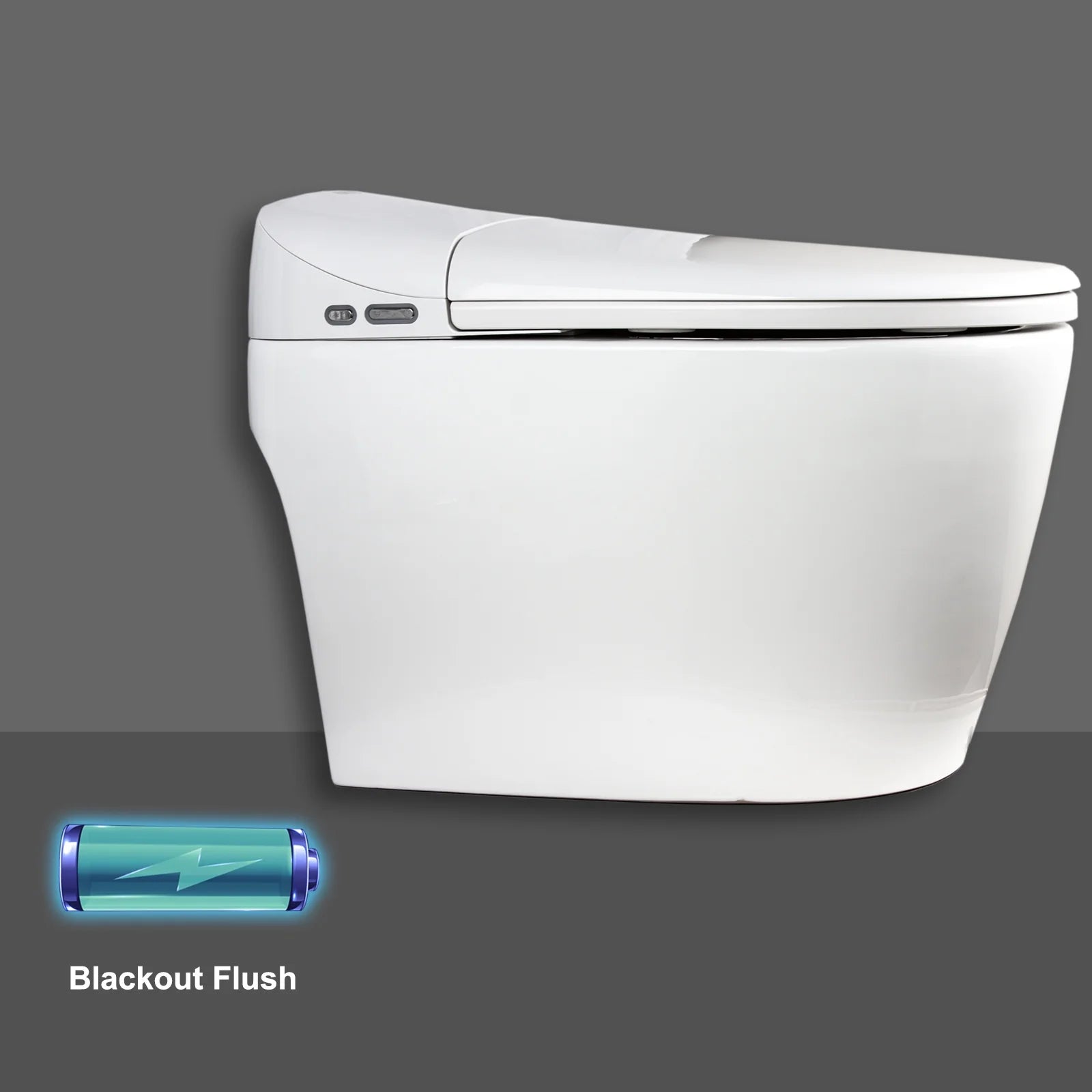 Euroto Smart Electric Bidet and Toilet, Auto Open and Close Lid Heated Oval Seat, One Piece, White